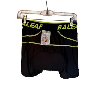 NWT Baleaf Cycling Shorts Adult Large Black Green Nylon Spandex Chamois Padded